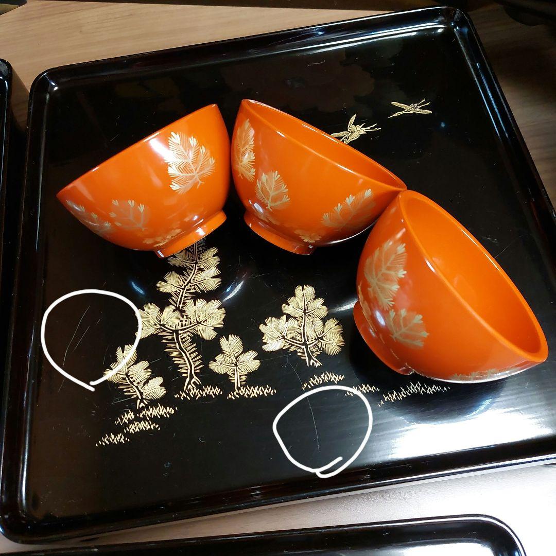 輪島塗吸物膳セット三人前